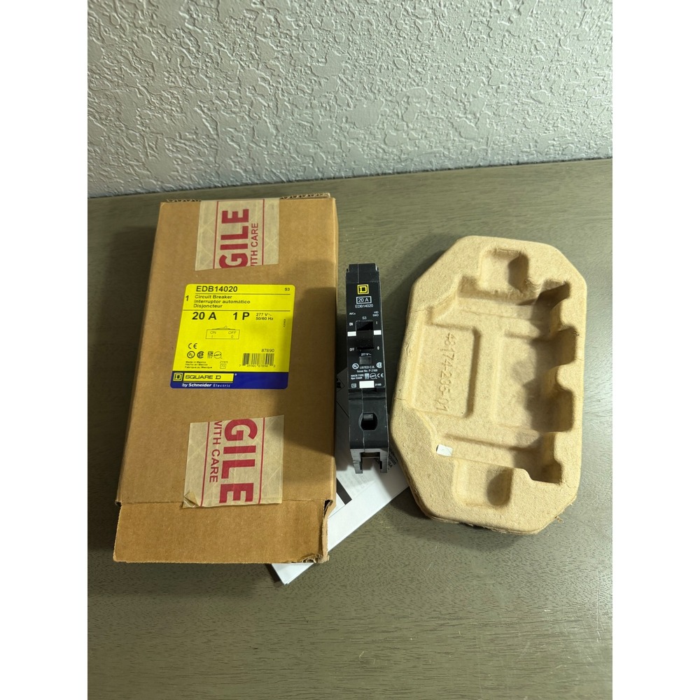 Square D EDB14020 Circuit Breaker 20A 1 Pole 277V E-Frame Bolt-On NF Panelboard